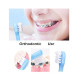 Orthodontic toothbrush with a tuft and a small head, Blue